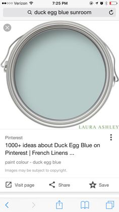 a blue paint can with the words, 100 ideas about duck egg blue on it