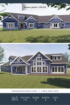 two pictures of the same house with different windows and sidings on each one side