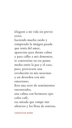 an image of a poem written in spanish with the caption'i love you '