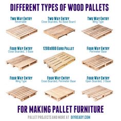 different types of wood pallets for making flooring and other furniture projects that are easy to build