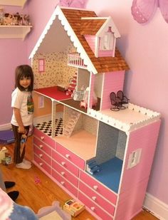 Small Dresser, Barbie Doll House, Barbie Furniture, Barbie House, Doll Furniture, Diy Dollhouse, Kids' Room, Doll Houses, Diy Doll