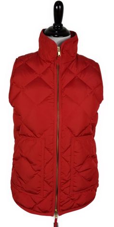 J Crew~Women XS ~ Red Quilted Full Zip Down Puffer Vest~Style #92465 ~ EUC Puffer Vest Style, Puffer Vest Fashion, J Crew Women, Vest Style, Red Vest, Red Quilts, Vest Fashion, Puffer Vest, Warm And Cozy