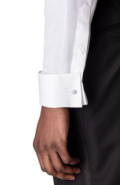 Crease-resistant performance cotton elevates this tuxedo shirt with removable shirt studs and rich French cuffs. Spread collar with permanent collar stays French cuffs 100% cotton Machine wash, dry flat Imported Bib Dress, French Cuff Shirts, Tuxedo Shirt, Formal Shirt, French Cuff, Collar Stays, Tuxedo Shirts, Black Shirt Dress, Formal Shirts