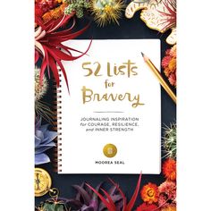 a spiral notebook with the title 52 lists for binery journaling inspiration from nature to inner strength