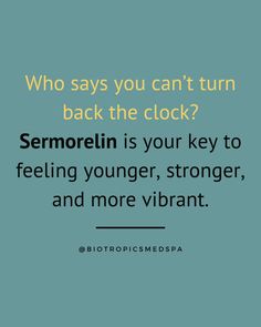 With Sermorelin, feeling younger, stronger, and more vibrant isn’t just a dream—it’s a reality! 💪   Whether it’s boosting your energy or keeping those wrinkles in check, Sermorelin is here to help you age like fine wine 🍷.   Ready to feel 25 again?   Drop a "🔥" in the comments to learn more and book your free consultation today! Testosterone Replacement Therapy, Network Marketing Success, Evergreen Content, Wellness Clinic, Just A Dream, Attraction Marketing, Like Fine Wine, Network Marketing Business