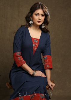 Buy Latest Designer Kurtis Online for Woman | Handloom, Cotton, Silk Designer Kurtis Online - Sujatra Sujatra Kurti, New Kurti Designs 2024 Latest, Designer Kurti Patterns Ideas, Churidar Designs Latest, Kurti Designs Latest Cotton Printed, Latest Neck Designs For Kurtis, Latest Kurti Designs Pattern, Neck Designs For Kurtis