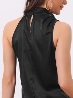 Shop Allegra K for halter neck satin elegant sleeveless silky summer top you are looking for, get more women's blouses for yourelf. Order now! Free Returns! Linen Shorts Women, Business Casual Work, Women's Blouses, Satin Blouse, Satin Top, Satin Material, Linen Women, Summer Top, Shop Blouses