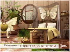 an image of a forest fairy bedroom setting