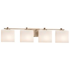 four light bathroom fixture with white shades