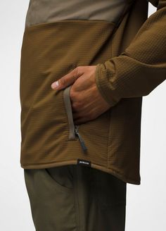 A versatile medium-weight fleece half-zip reinforced with our Stretch Zion™ fabric and a water-repellent finish. Midweight Half-zip Fleece Jacket For Outdoor, Half Zip, Medium Weight, Repellent, Water Repellent, Water, Fabric