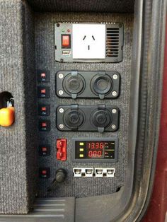 the control panel in the back of a vehicle