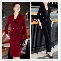 Office Women's Skirt Suits Fashion Elegant Solid Slim Work Blazer + Skirt Sets | eBay Women's Skirt Suits, Skirts Sets, Womens Skirt Suits, Blazer And Skirt Set, Work Blazer, Skirt Suits, Women Blazer, Pants Skirts, Blazer And Skirt