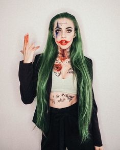 Female Joker Halloween Costumes, Joker Halloween Costumes Female, Joker Makeup Female, Halloween Kostüm Joker, Female Joker Costume, Halloween Female, Badass Halloween Costumes