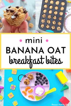 mini banana oat breakfast bites on a plate