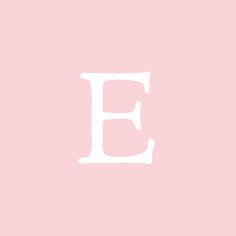 the letter e in white on a pink background