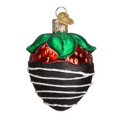 a christmas ornament with strawberries on it