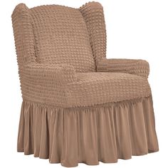 a chair with a ruffled skirt on it