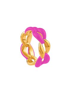 Handcrafted in 24k gold plated bronze and enamel, they're new classics you can’t go without in your wardrobe! Stack these beauties up Pebble Ring, Pink Forest, Link Ring, Butter Yellow, Linking Rings, Pink Lipstick, Gold Link, India Jewelry, Everyday Rings