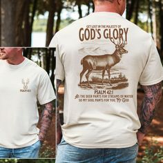 Hey, friend! Searching for a thoughtful gift for the Christian man in your life? Look no further than our Comfort Colors® God's Glory Christian Shirt for Men. This shirt isn't just any piece of clothing; it's a symbol of faith, making it an ideal Father's Day gift. Whether he's into Christian clothing or enjoys nature or deer hunting, this shirt is meaningful. Crafted with quality materials, this shirt not only showcases his beliefs but also offers comfort for everyday wear. Surprise him with a gift that speaks to his soul and style - our Christian apparel for men is sure to be a cherished addition to his wardrobe. PRODUCT INFO ⭐️ This design is made to look worn/aged. It has a crackled/faded appearance ⭐️ Comfort Colors 1717 T-Shirt Relaxed Unisex Fit - size up (1-2 sizes) for an oversize Jesus Shirts Christian Clothing, Christian Clothing Brand, God's Glory, Hey Friend, Bible Verse Shirt, Christian Men, Jesus Shirt, Hunting Gifts, Christian Apparel