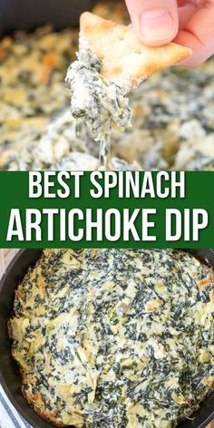 spinach artichoke dip is an easy appetizer recipe