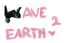 a man flying through the air while riding a skateboard in front of words that read ave earth 2