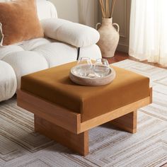 a living room scene with focus on the coffee table