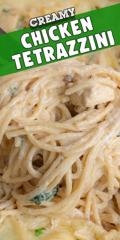 chicken tetrazzini with broccoli and cream sauce