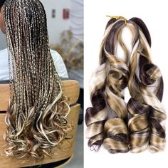 PRICES MAY VARY. Colors&Weight:Multiple color options; 18 Inch Loose Wave Spiral Curl Braiding Hair ,75g/Pack, 1 pieces/pack, 8Packs/Set,Total 600g, Usually to Most Lady, 7-8 Packs are enough for a full head Easy to install: French curly braided hair is pre-stretched, saving more time for weaving and installation. Perfect customize your favorite hairstyle: plaid braid, Senegalese fried dough twist braid, crocheted braid or straight hair. If your idea is novel enough, you will get a unique beauti Pre Stretched Braiding Hair, Braids Ombre, Synthetic Braids, Hair French, Curly Hair Braids, French Curl, Twist Braid, Spiral Curls, Cute Braided Hairstyles