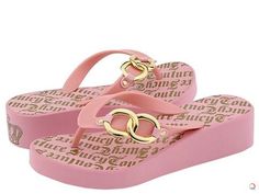 Juicy Couture The Latest Naval Stripe Flip Flops Bridal Sandals Heels, Artistic Shoes, Pink Flip Flops, Heeled Flip Flops, Bridal Sandals, Wedge Flip Flops, Pink Bling, Pink Sandals