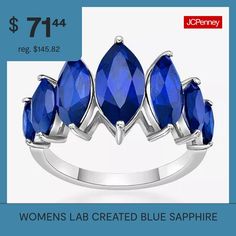 a blue sapphire ring is on sale for $ 714