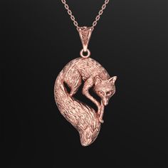 Sterling Silver Handmade Rose Fox 3D Pendant.Finely handcrafted details are clarified.You can add this perfect necklace to your jewelry collection. ★Product Detail * Material : 925 Sterling Silver * Pendant Diameter : 3.50 x 2.00 cm ( 1.38 x 0.79 inc) * Bail With : Suitable for up to 2.00 mm Chain * Chain Thickness : 0.10 cm -( 0.04 inches ) * Chain Lengths : 18 Inches - (45cm) 20 Inches - (50cm) 22 Inches - (55cm) Unique Sterling Silver Rose Gold Necklace, Elegant Silver Electroformed Jewelry, Unique Rose Gold Sterling Silver Necklace, Elegant Electroformed Sterling Silver Necklace, Rose Gold Handmade Necklace For Formal Occasions, Elegant Electroformed Jewelry For Anniversary, Fox Jewelry Necklace, 3d Pendant, Fox Jewelry