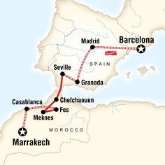 the route map for spain and portugal