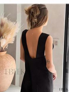 Chic Backless Sleeveless High-Waisted Wide Leg Jumpsuit Jumpsuit Chic, Loose Fitting Dresses, Wide Leg Jumpsuit, Olivia Mark, High Waisted Pants, Dressmaking, Length Sleeve, Types Of Sleeves, High Waist