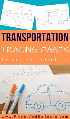 the free printable transportation worksheet for kids to learn how to draw and color