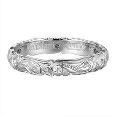 This platinum ring features traditionally inspired Hawaiian hand-engraved designs paired with diamonds. As a popular gift, our Koa Nani jewelry is created to last for generations. Celebrate the centuries old tradition of gifting Hawaiian Heirloom jewelry for your loved ones and friends; originated by Queen Victoria who gifted Princess Liliuokalani with what was to become the first gold Hawaiian bracelet. The popular scroll or wave motif engraving indicates the changing tides that guide your way Hawaiian Heirloom Jewelry, Hawaiian Bracelets, Infinity Band Ring, Infinity Band, Hawaiian Jewelry, Heirlooms Jewelry, Nalu, Platinum Ring, Hand Engraving