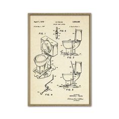 an old toilet diagram with instructions on it