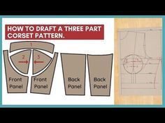 how to draw a three part skirt pattern with pictures and instructions for the front panel