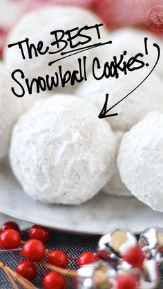 the best snowball cakes on a plate with berries