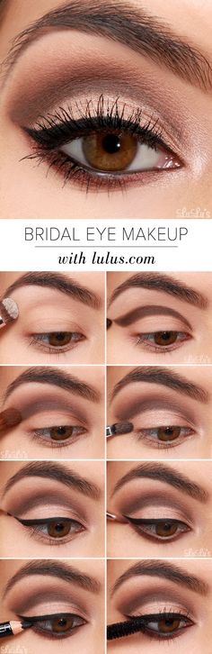 LuLu*s How-To: Bridal Eye Makeup Tutorial - Lulus.com Fashion Blog Basic Eye Makeup, Eyeshadow Tutorial For Beginners, Simple Eyeshadow, Bridal Eye Makeup