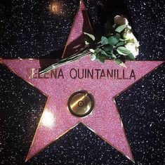 a star on the hollywood walk of fame with flowers in it and writing that reads fezza quintanilla