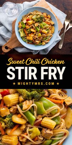 the cover of sweet chili chicken stir fry