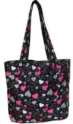 Classic Tote Bag Hearts Hearts & More Hearts BRAND NEW 13.75" X 13" X 3.5" Style TU110PP-HBK   Classic Heart Tote Bag * Web loop handles * One large drop-in compartment with magnetic snap closure * Contrast color lining * Front stash sleeve * Small inside pocket for cell phone * 600 Denier Polyester Free Printables Organization, Heart Tote Bag, Heart Brand, Classic Tote Bag, Color Lines, Handbag Purse, Inside Pocket, Contrasting Colors, Bags Handbags