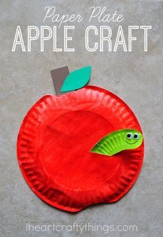 paper plate apple craft for kids to make