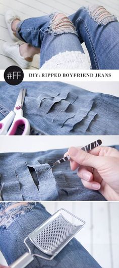 how to make ripped jeans with scissors