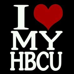 i love my hbcu sticker is shown on a black background with red heart