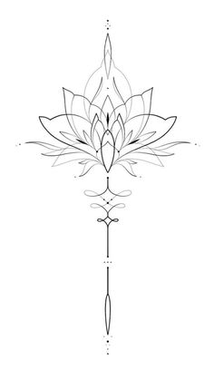 a drawing of a lotus flower on a white background