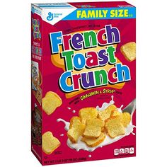 a box of french toast crunch crackers on a white background with the package in it's front