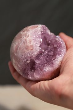 Pristine Quality  Pink+Purple Sugar Druzy Amethyst Geode with mint green quartz polished sphere rom Uruguay  77mm 470g Sugar Amethyst/Galaxy Amethyst is known for  their exceptional sparkly druzy crytalline. This sphere has a rare combination of beautiful colours in pink and very light green with a purple druzy open cave. The polishing is smooth and perfect without any cracks/imperfections. The entire sphere is filled with Quartz that is translucent under stronger lighting.  Send to Hong Kong, T Amethyst Cave, Girly Bracelets, Amethyst Sphere, Pink And Mint, Spiritual Crystals, Amethyst Geode, Beautiful Colours, Green Quartz, Mason Jar Diy