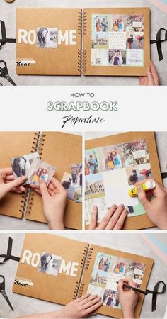 someone is making a scrapbook with pictures on it