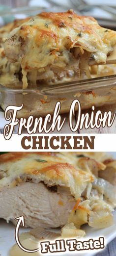 this is an image of french onion chicken casserole